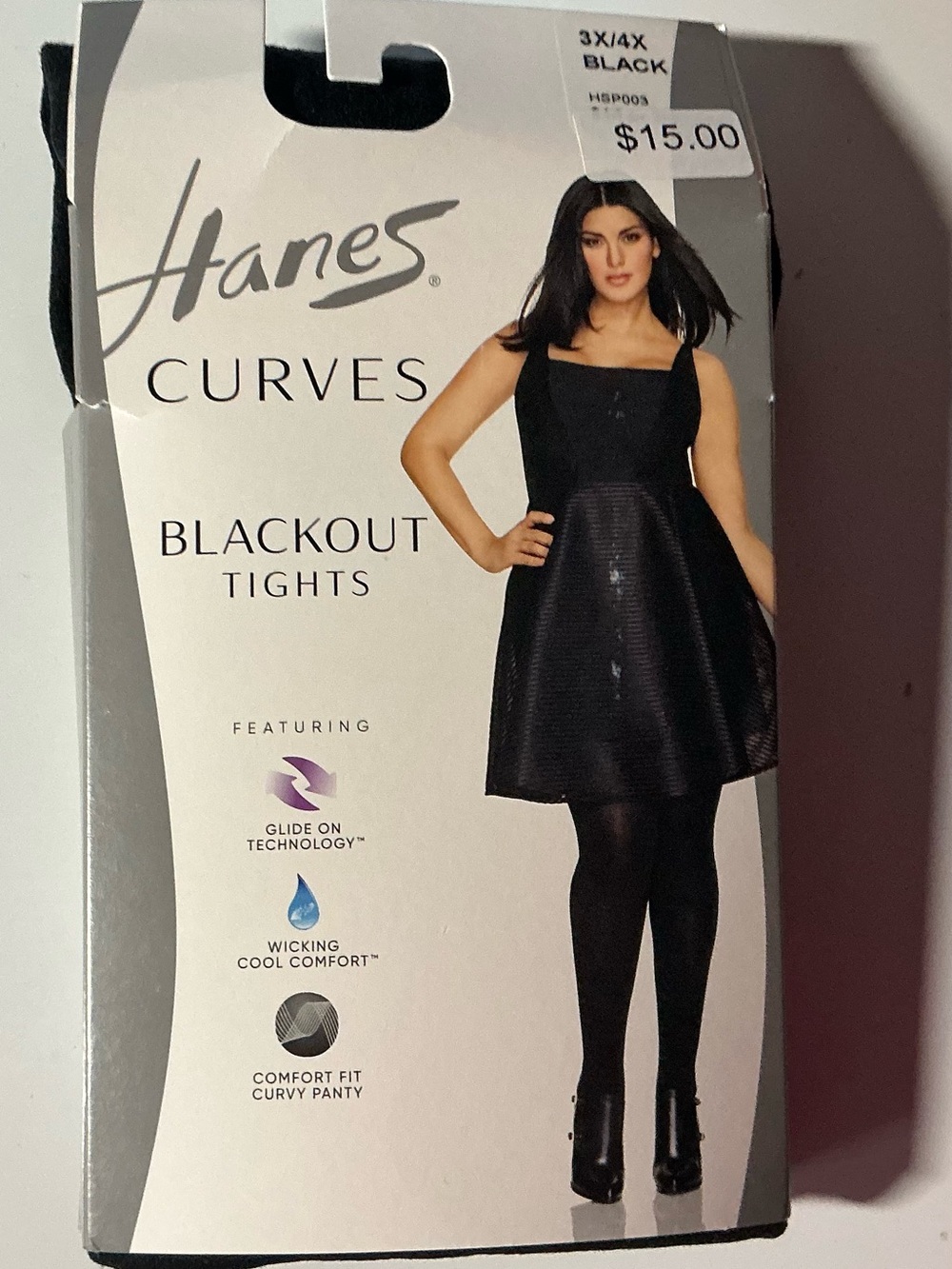 Hanes Curves Black Blackout Mini Dress Image
